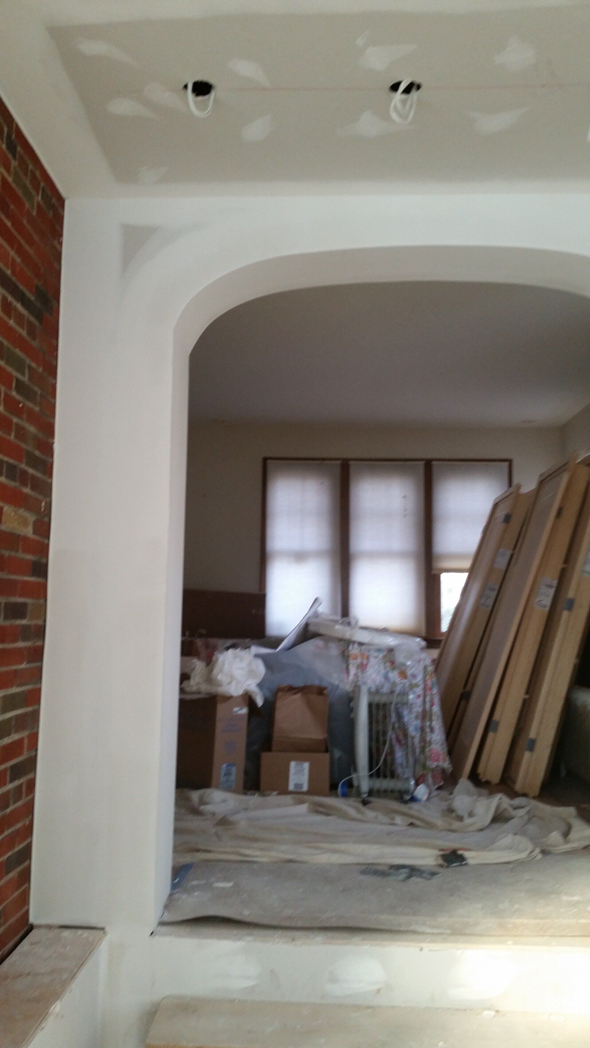 There is a ladder in the middle of the room.