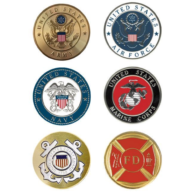 United states army navy air force marine corps and fire department emblems