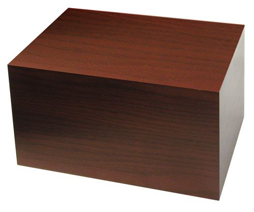 A brown wooden box on a white background