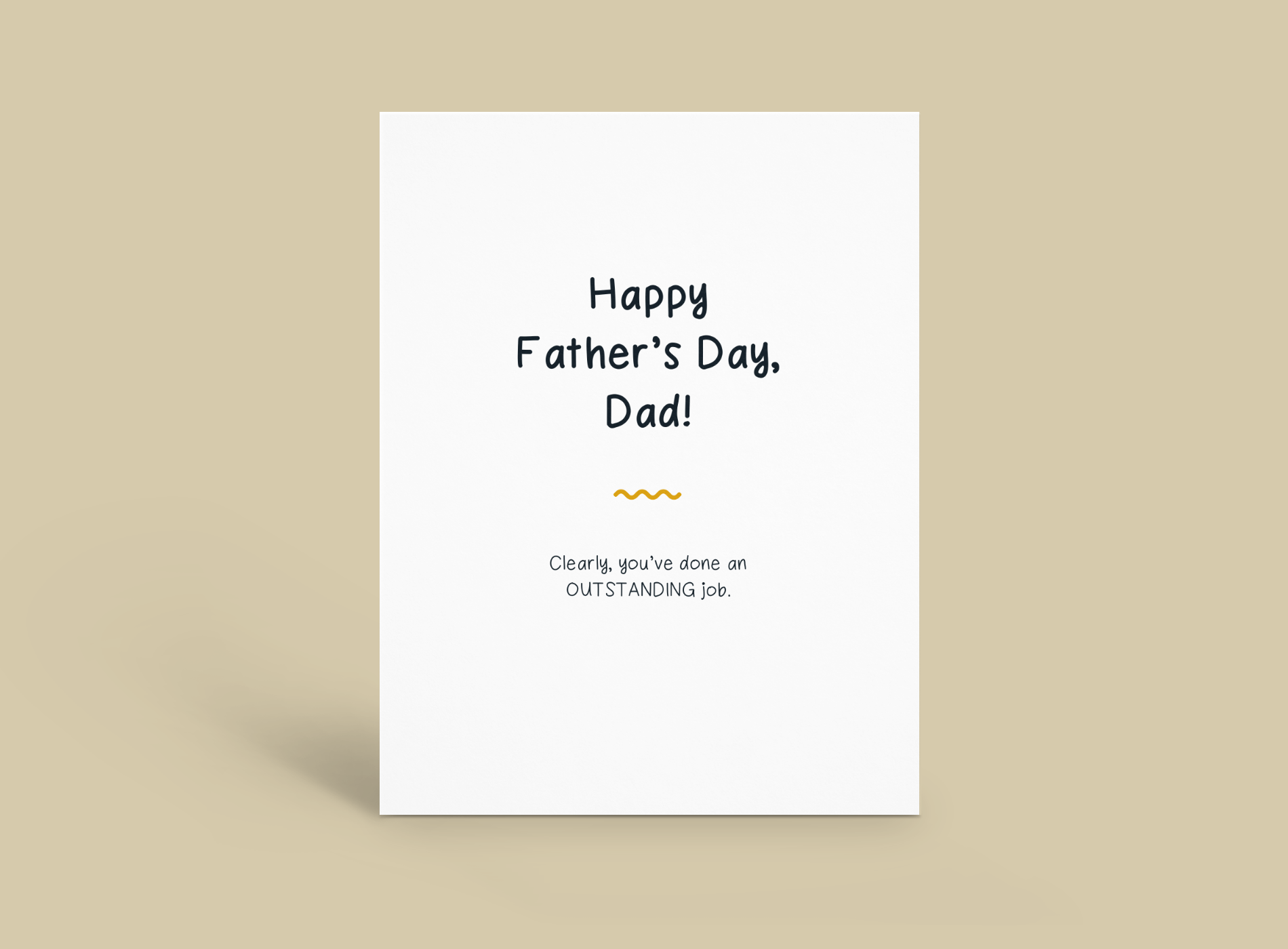 Minimal Father's Day card on beige background, with 