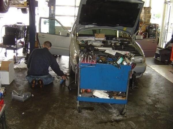 Mechanic Fixing a Car