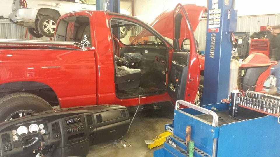 Repairing Red Truck