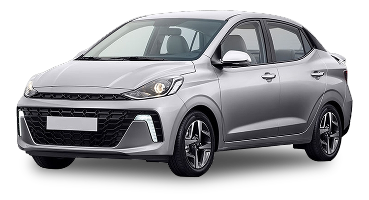 A silver car is shown on a white background.