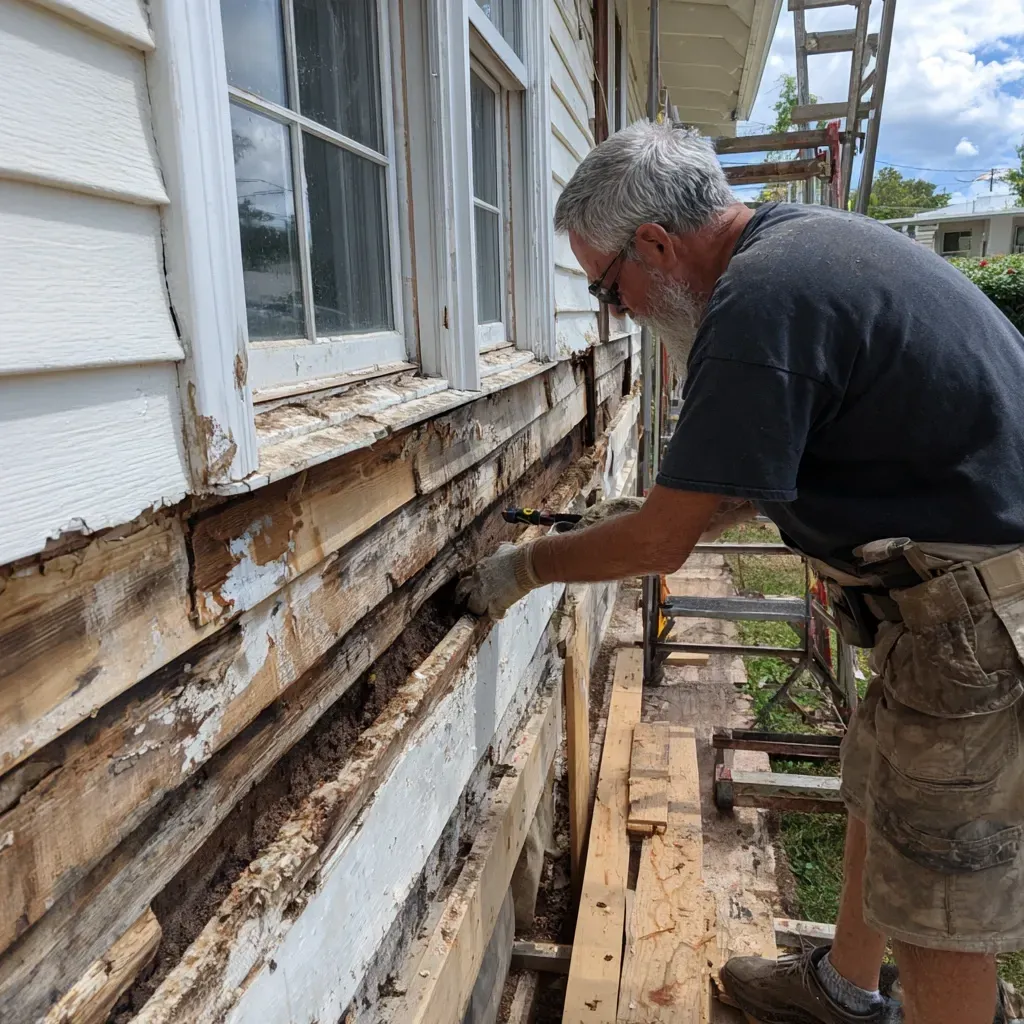 Fast-response Brandon FL roofing contractors replacing hail-damaged shingles, re-attaching starter strips, and caulking pipe boots with UV-resistant silicone sealant.
