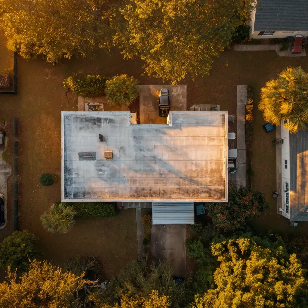 Brandon FL flat roof leak detection using thermal drones and core sampling to isolate water intrusion in retail, warehouse, and medical roofs.