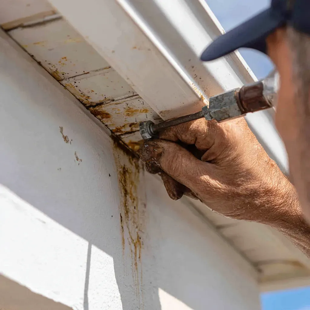 Fascia board replacement Brandon FL specialists removing rotted wood, wrapping with aluminum coil stock, and reattaching gutter brackets per code.