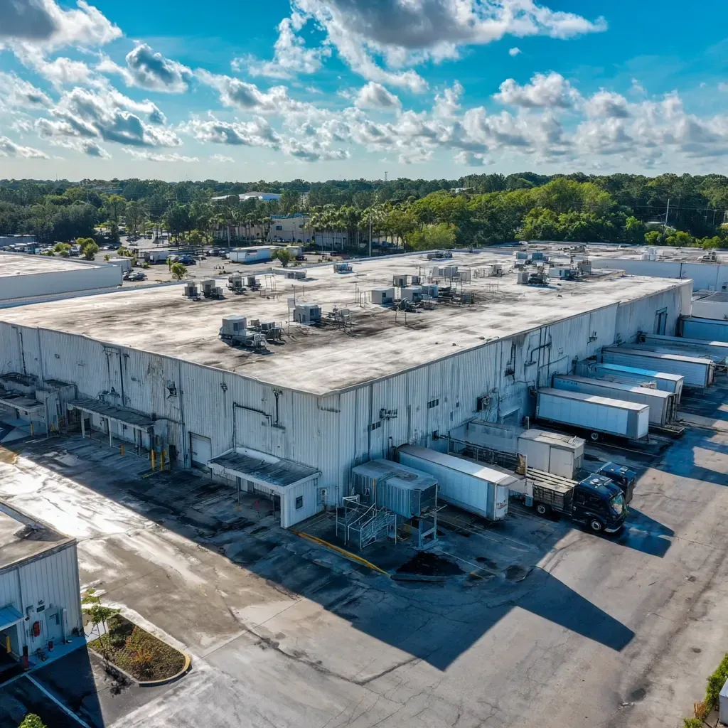 Mule-Hide commercial flat roofing Brandon FL teams delivering cool-roof performance with white TPO and FM Global-rated insulation.