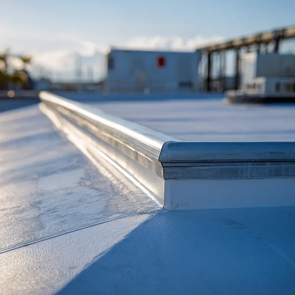 Flat roofing detail on retail plazas in Brandon FL visible from the intersection of SR-60 and Lakewood Drive.