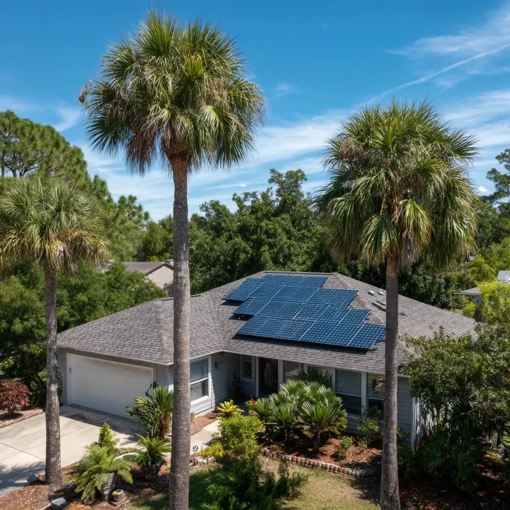 Tesla solar roofing Brandon FL crews removing old shingles, reinforcing roof decking, and installing hurricane-tested solar shingles with 25-year output warranties.