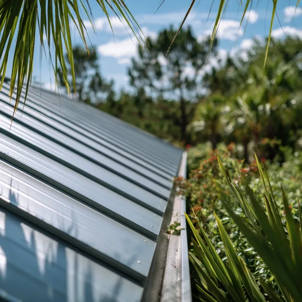 Brandon FL metal roofers replacing asphalt systems with energy-efficient aluminum roofing, reinforced eave flashing, and rust-resistant exposed fastener panels.