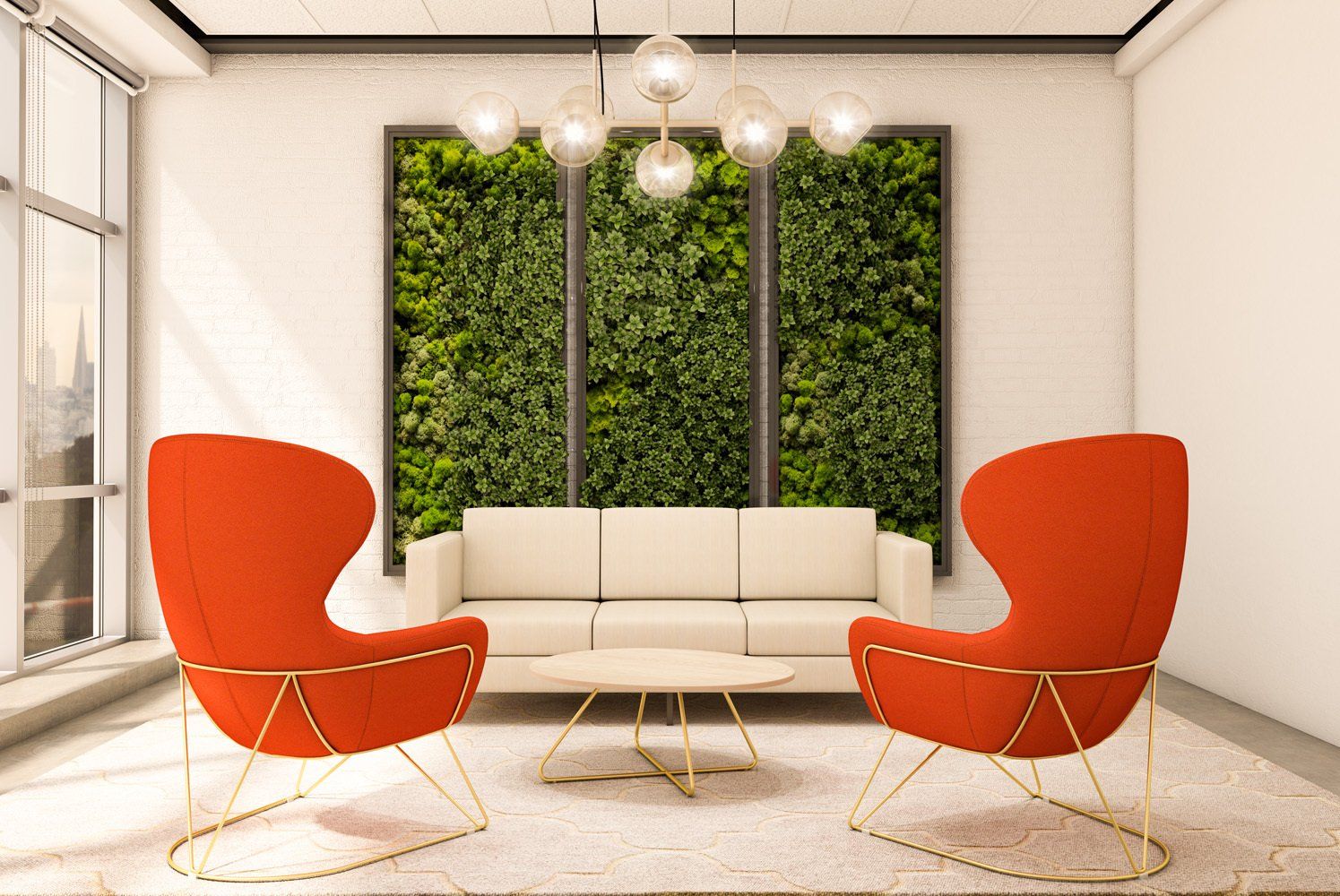 ERG Charlotte high-back armchairs & Marlo table