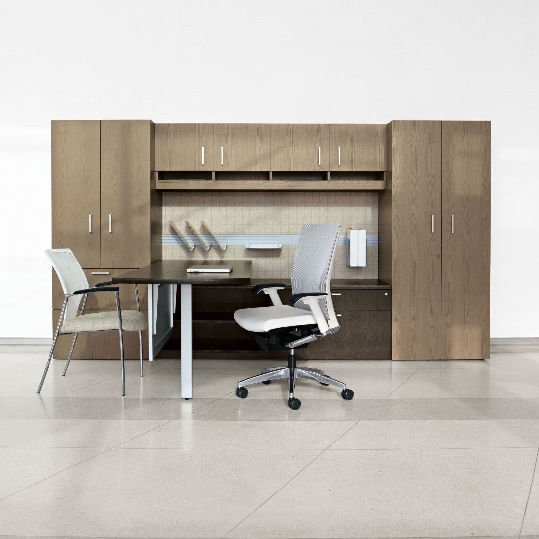Global Lufton contemporary veneer L-shape desk