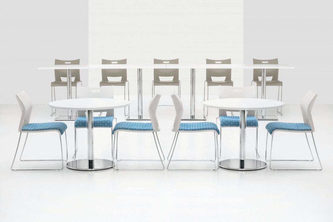 Global Popcorn chairs & stools with Swap multipurpose tables