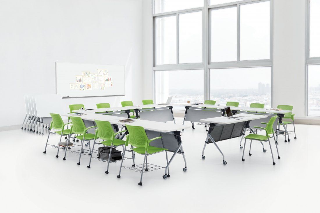 Global Zook classroom tables & Steam chair with backpack rack