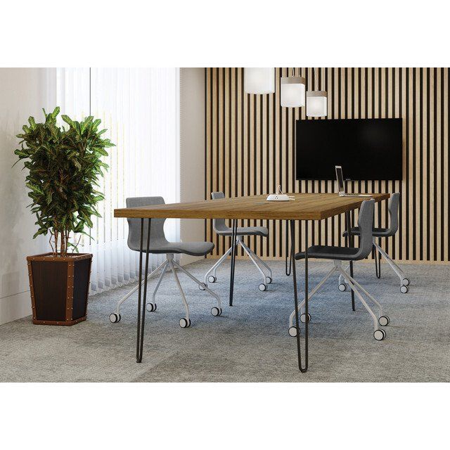 OS Rectangular hairpin meeting table in Modern Walnut