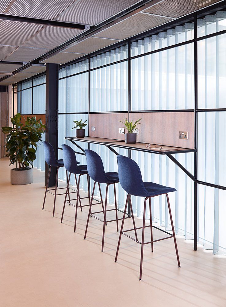 Senator Kin high-back stools at bar