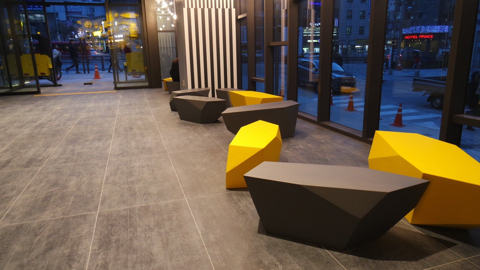 Sixinch Rock Elements modern geometric benches