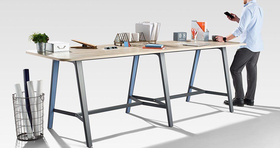 Tayco Halifax Standing A-leg meeting table with accent infill