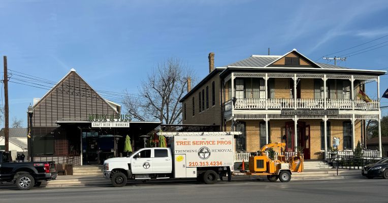 tree service pros truck and chipper