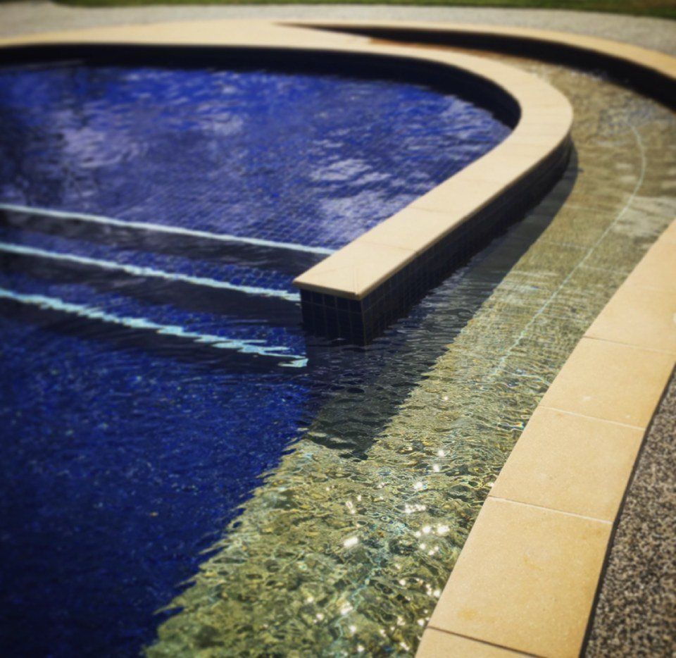 View of steps in a pool