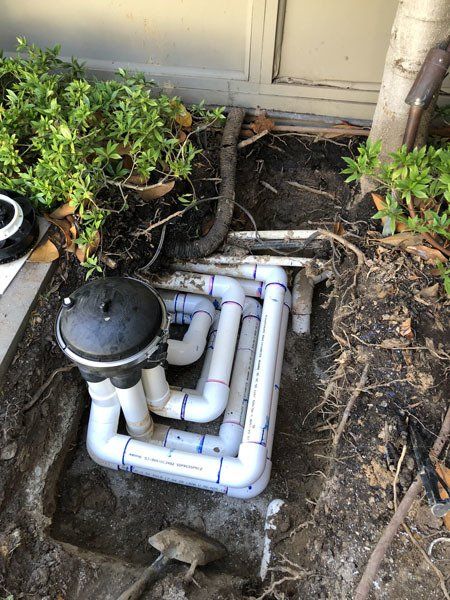 Top view of network of pipes