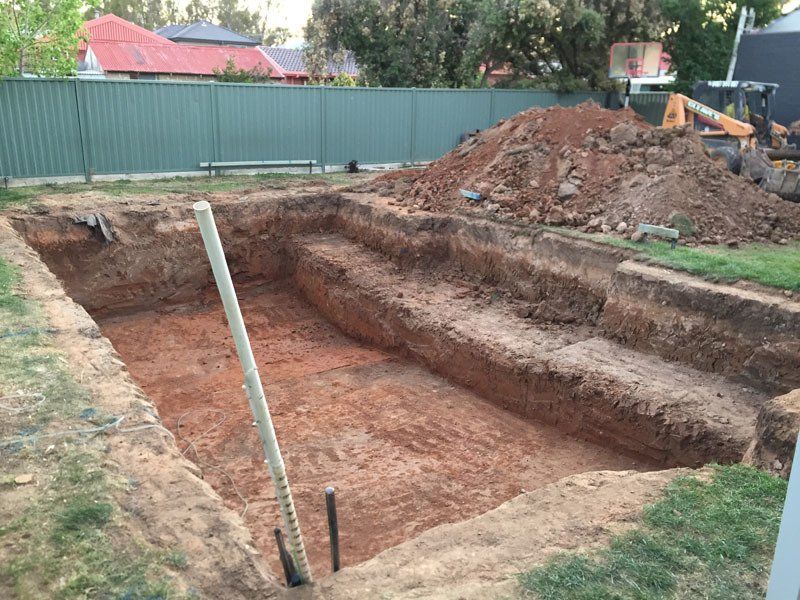 Construction of a pool in progress
