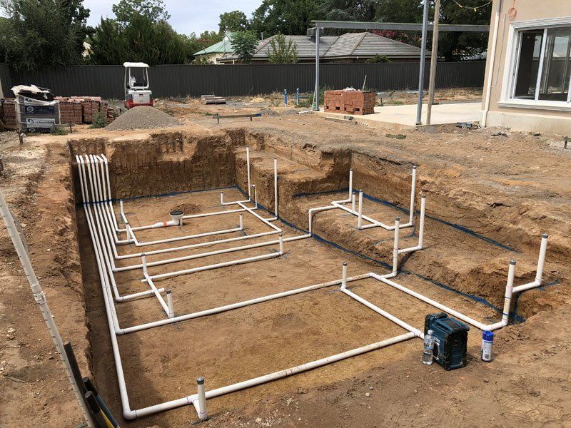 installation of pool piping system