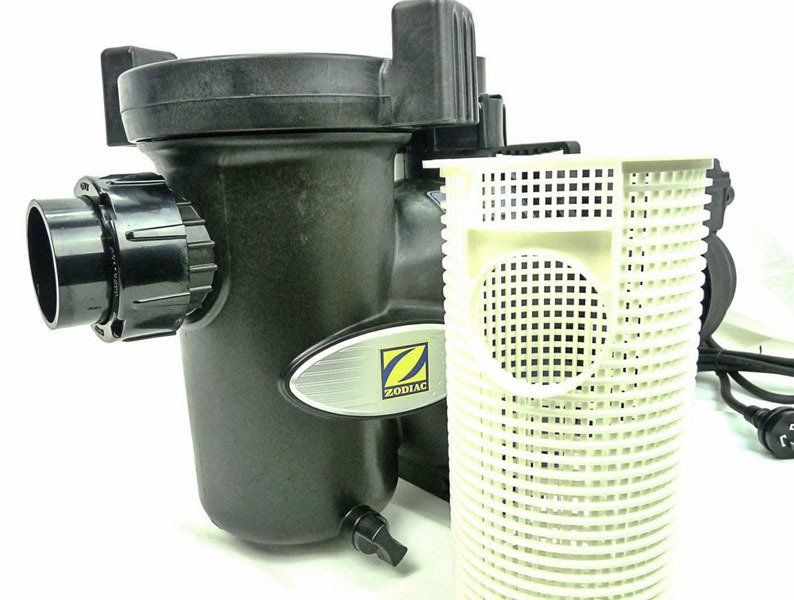 View of a pool pump and filter system