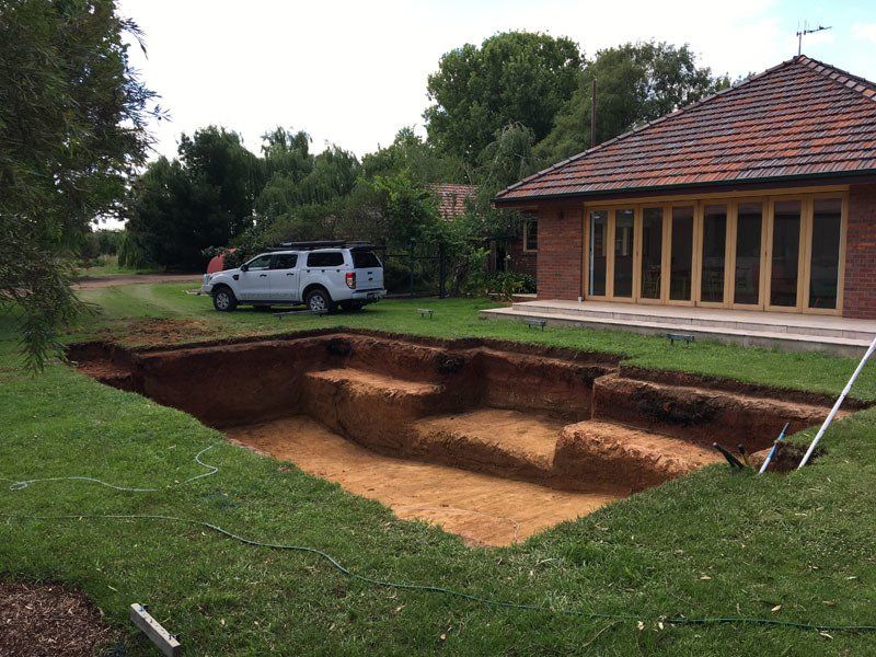 construction of a pool in progress