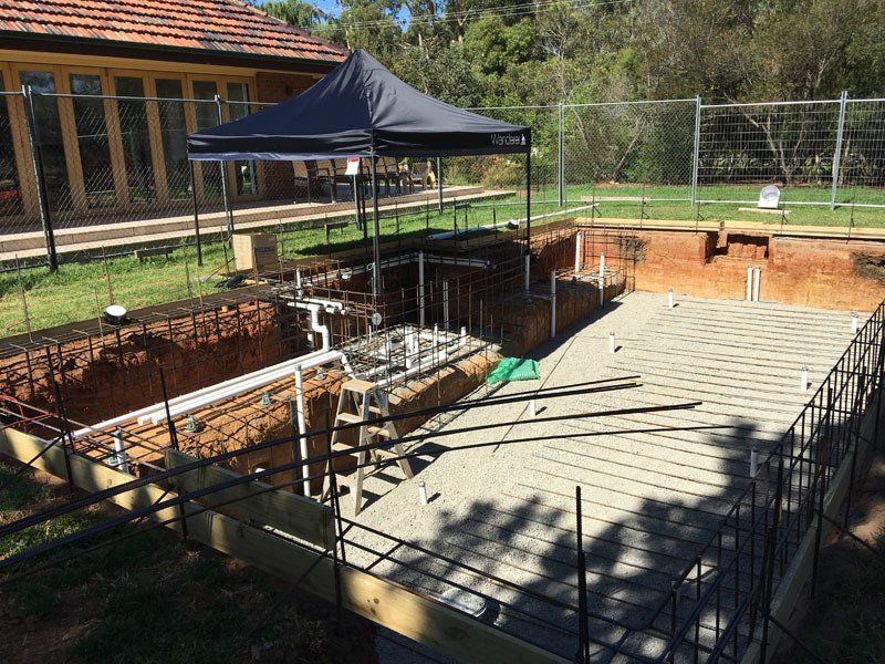 construction of a pool in progress