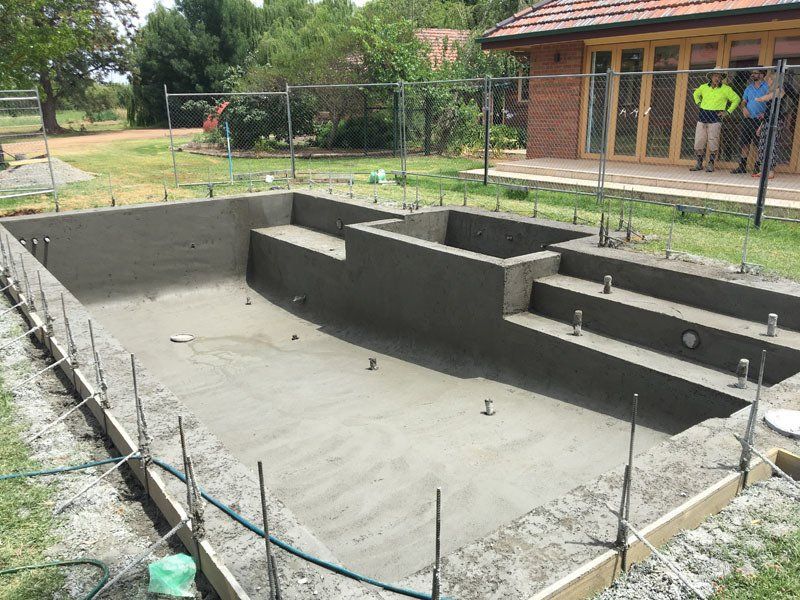 construction of a pool in progress