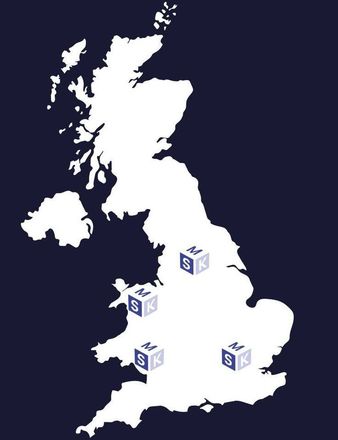 A map of the united kingdom with boxes on it