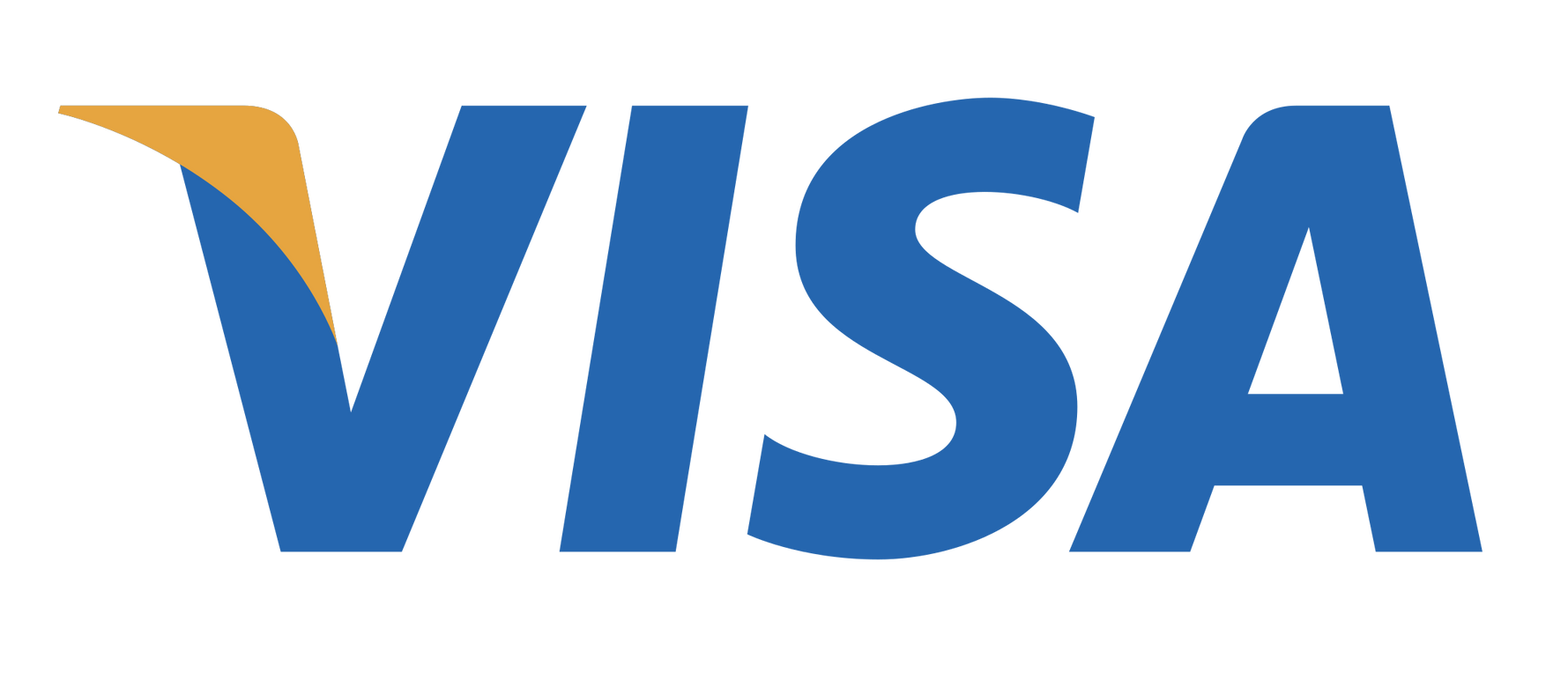 Un logo de visa bleu et jaune sur fond blanc.