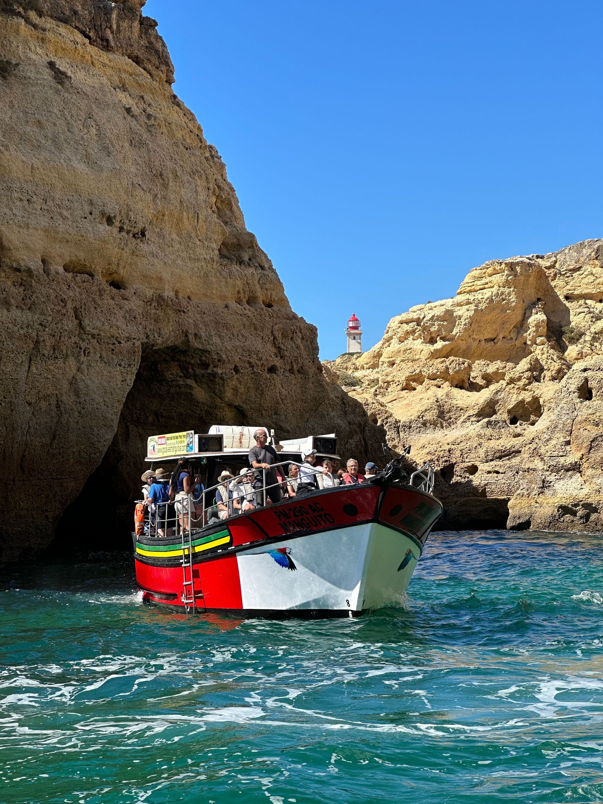 Boat tour inside Benagil caves
