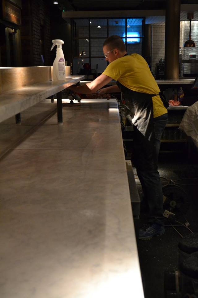 Marble Bar Top Polishing