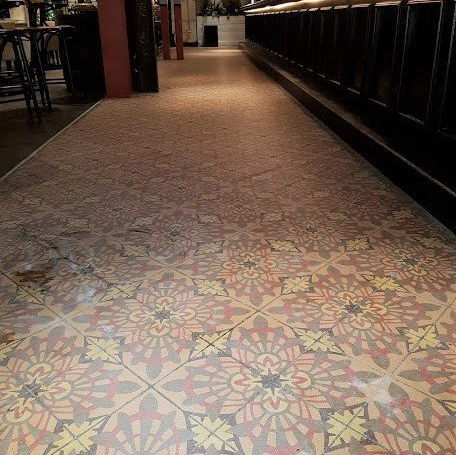 Encaustic Tile Bar Floor Cleaning