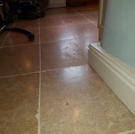 Limestone Tiled Floor Cleaning in Matlock