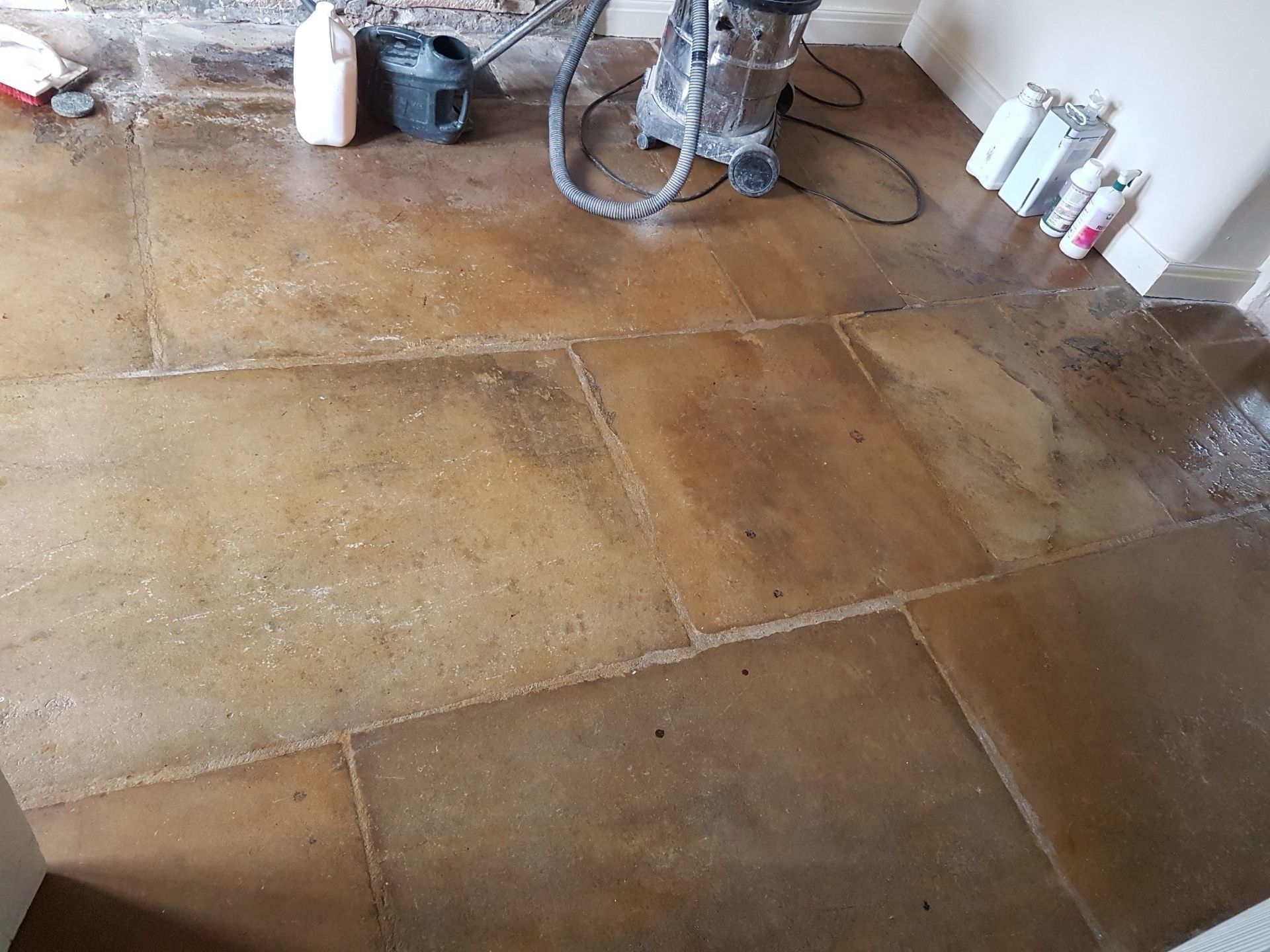 Flagstone Slabs before cleaning