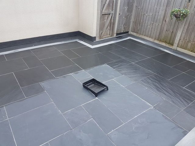 Black Slate Patio Tiles Regrouting, How To Clean Grey Slate Patio