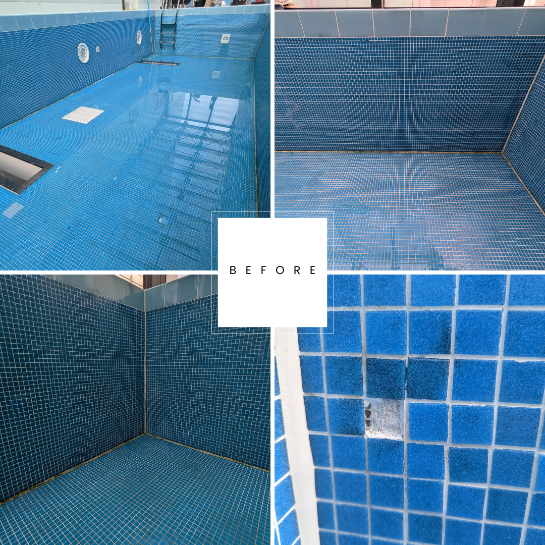 Swimming pool and spa area tiles and grout restoration deep cleaning sealing at Deansgate LivingWell Health Club - Hilton Manchester Deansgate