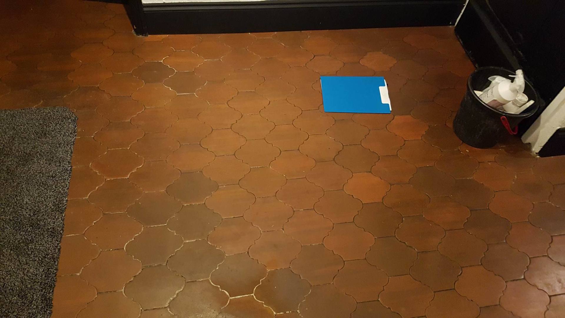 QUARRY TILE FLOOR AND GROUT WAX STRIPPING, CLEANING & SEALING IN MANCHESTER