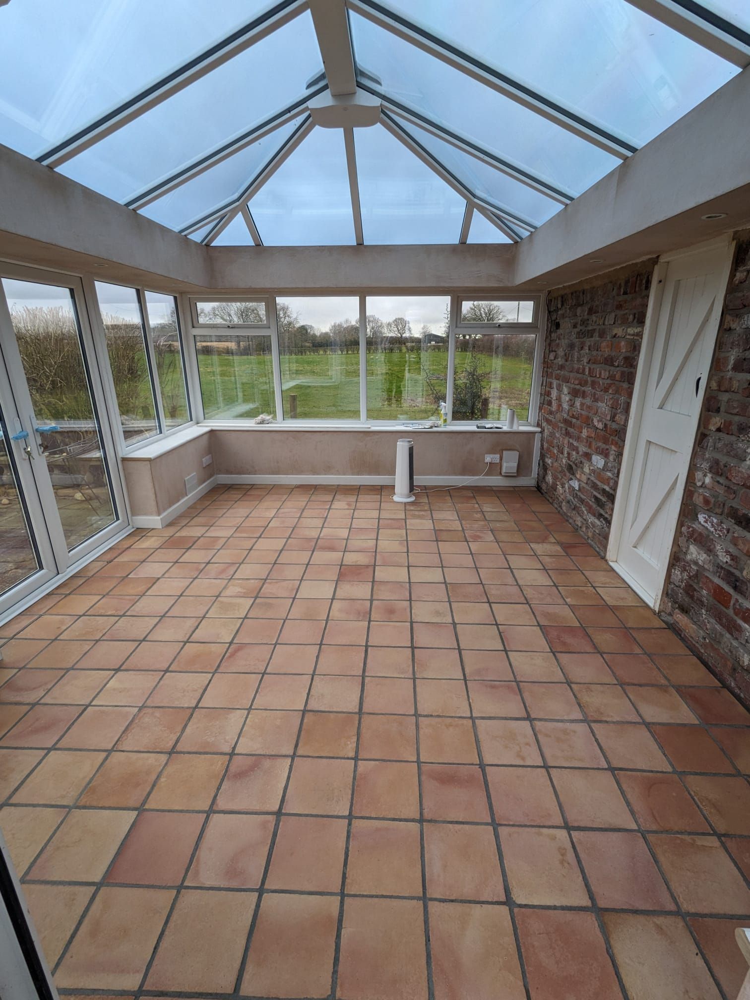 TERRACOTTA TILES AND GROUT DEEP CLEANING AND SEALING IN KNUTSFORD, CHESHIRE