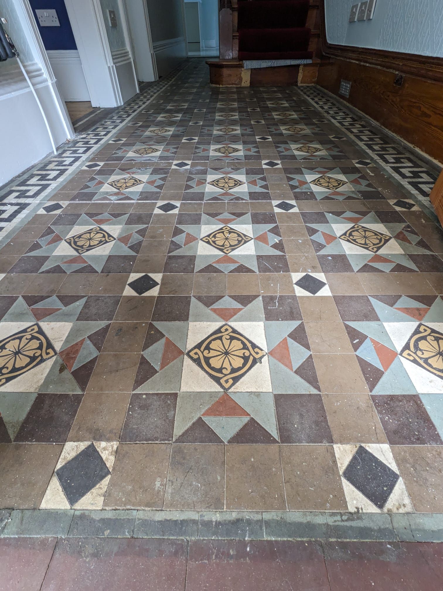 Victorian Minton Tiles restoration restoring deep cleaning sealing hindley wigan bolton