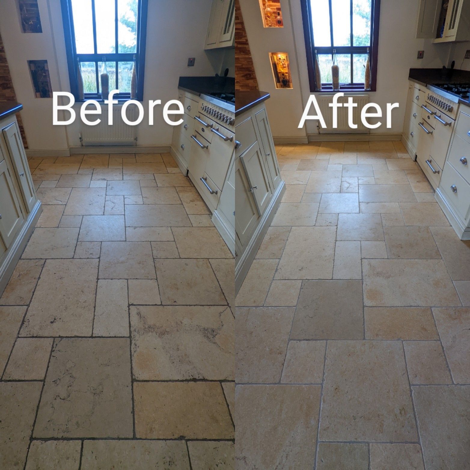 Travertine tiles polishing in Manchester