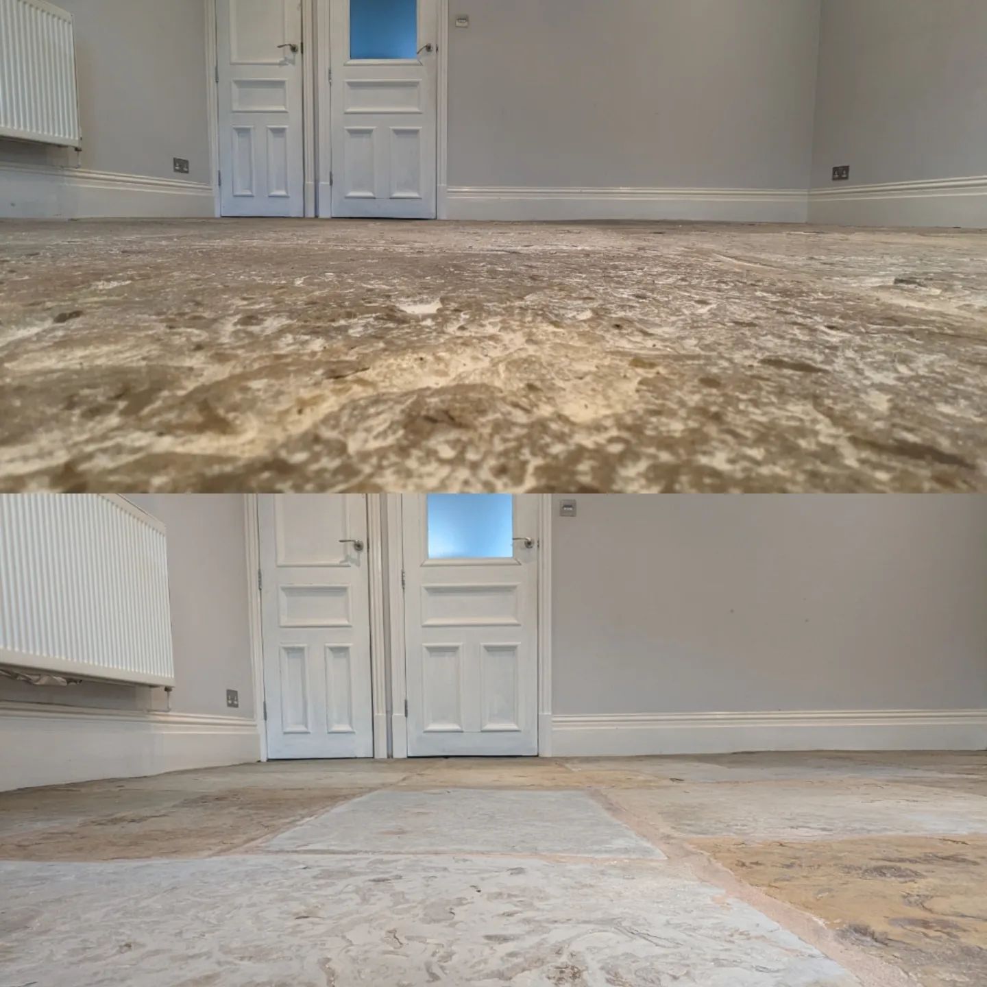 Deep cleaning, milling and sealing a flagstone floor in Bolton, Greater Manchester