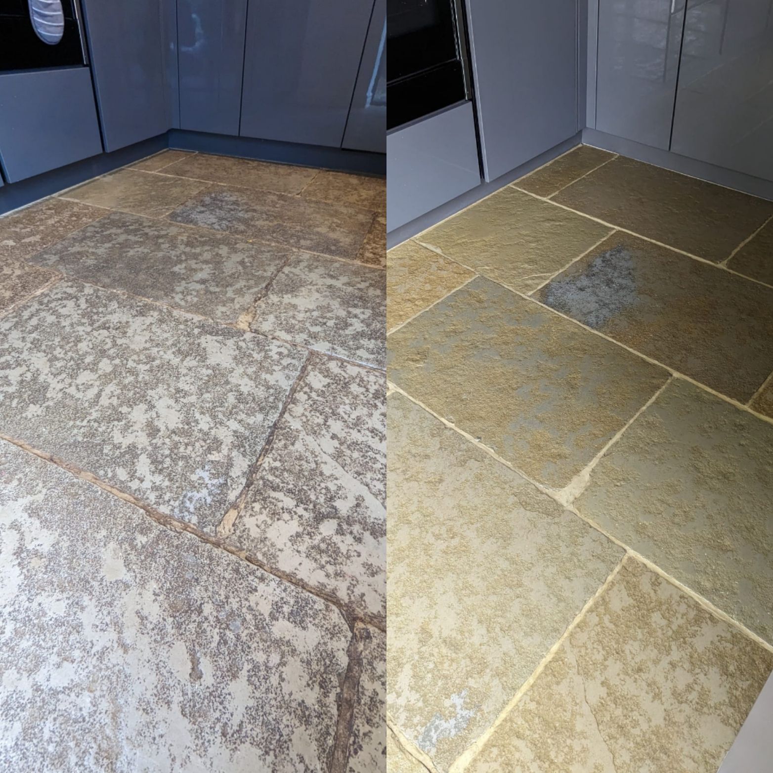 RESTORING THE ELEGANCE: DEEP CLEANING and sealing A STONE FLOOR WITH ENGRAINED DIRT