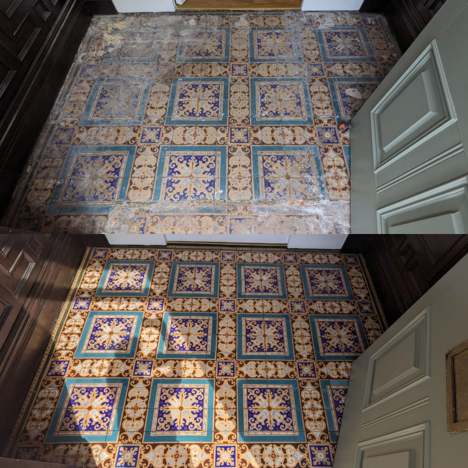 Victorian Minton Tiles restoration restoring deep cleaning sealing hindley wigan bolton