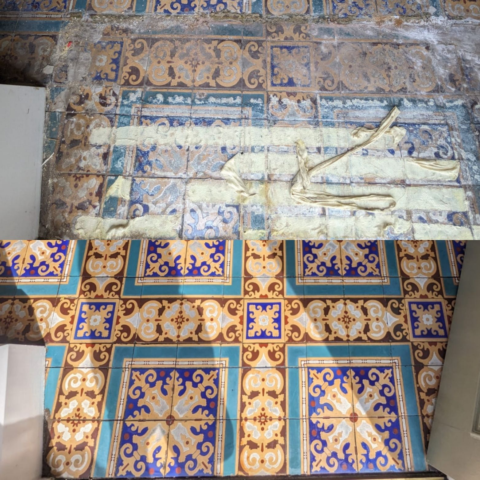 Victorian tiles cleaning