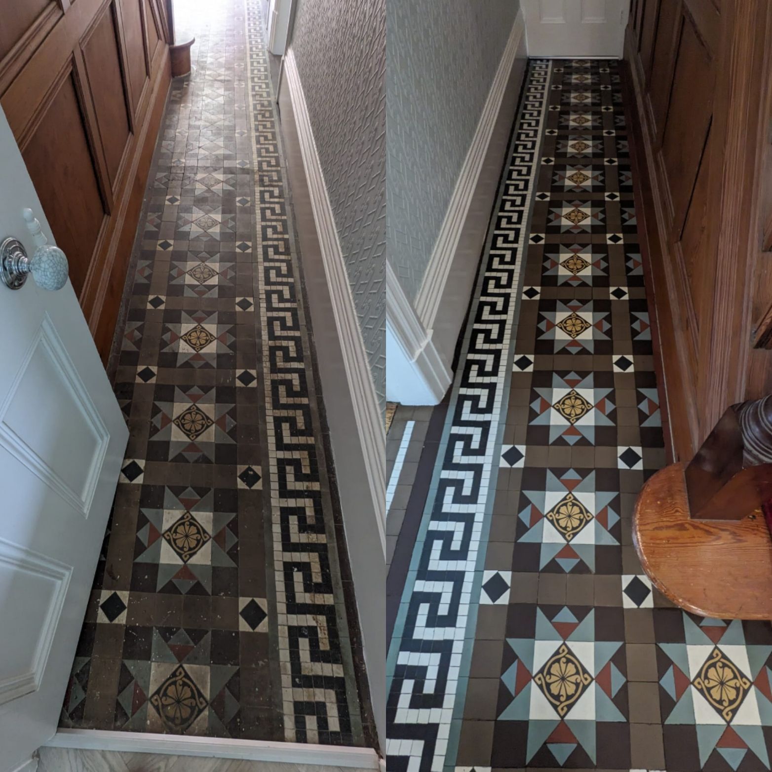 Victorian Minton Tiles restoration restoring deep cleaning sealing hindley wigan bolton