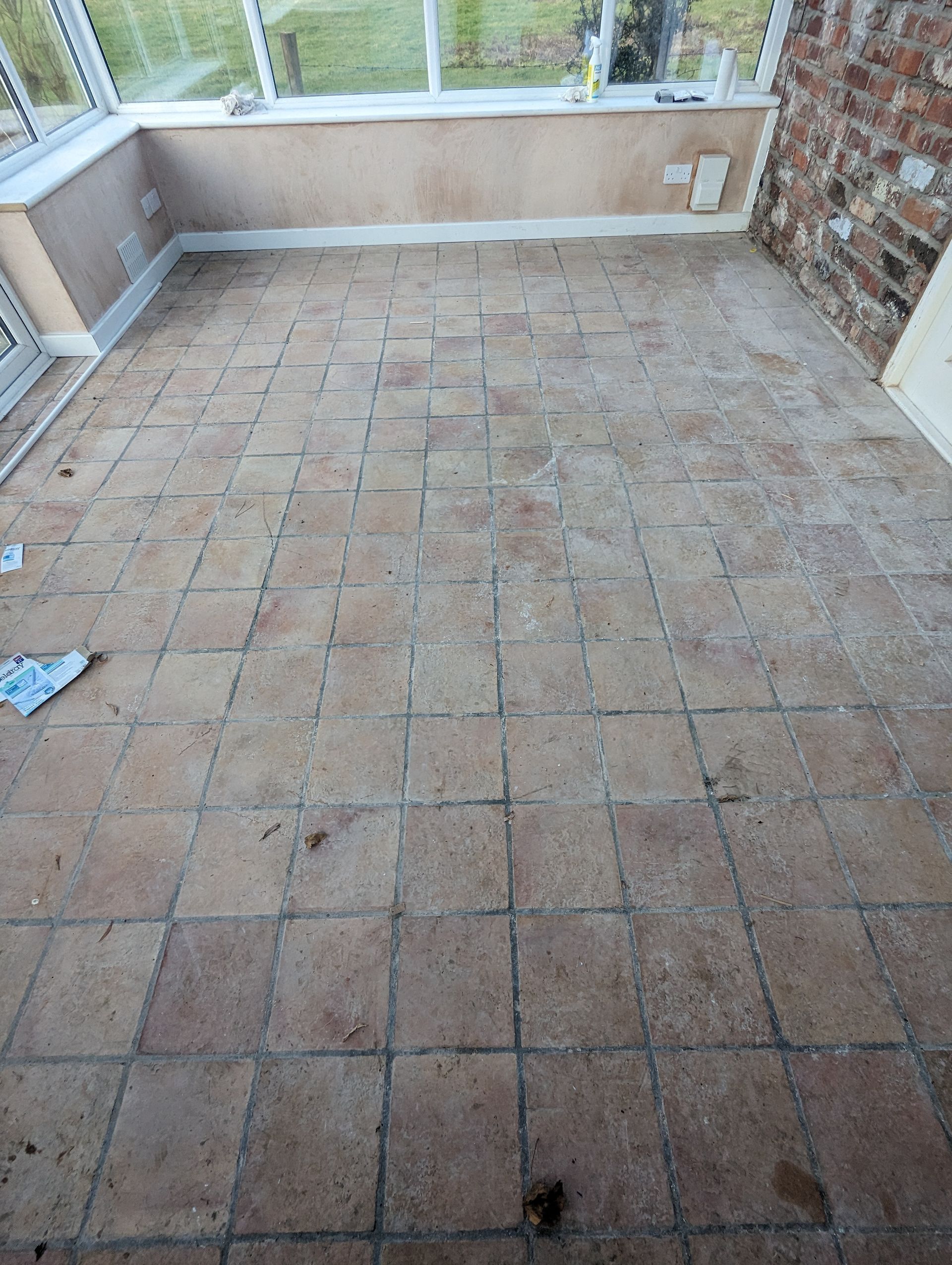 TERRACOTTA TILES AND GROUT DEEP CLEANING AND SEALING IN KNUTSFORD, CHESHIRE, Manchester